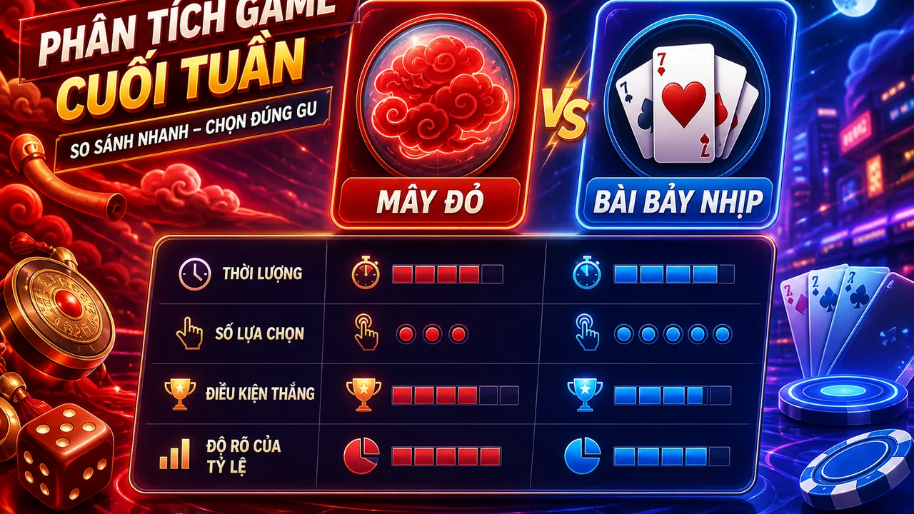 Chọn trò cuối tuần: ma trận Mây Đỏ và Bài Bảy Nhịp trên 78win