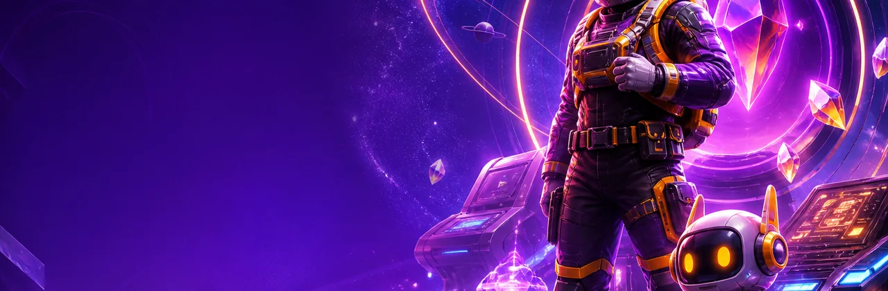 Banner game hot với nhân vật phiêu lưu không gian
